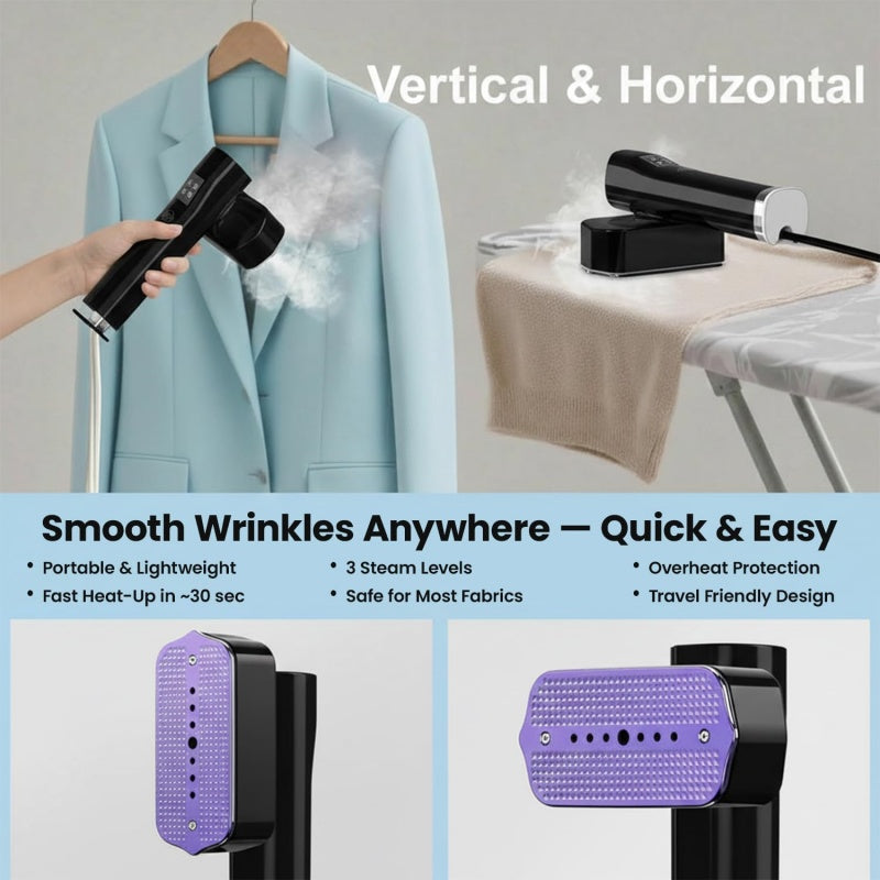 Portable Handheld Clothes Steamer for Home & Travel