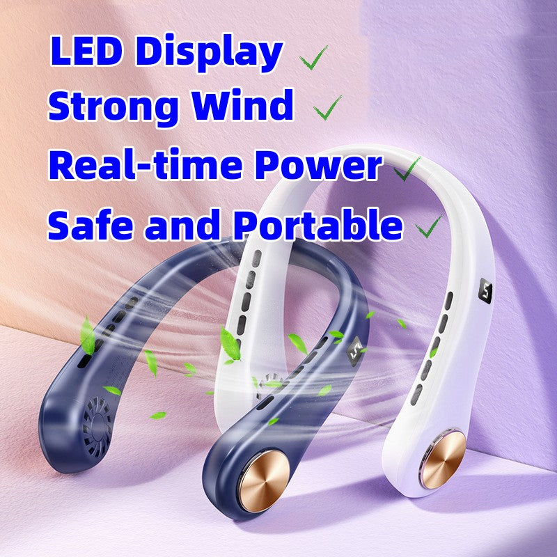 ❄️ Stay Cool Anywhere – Portable Bladeless Neck Fan