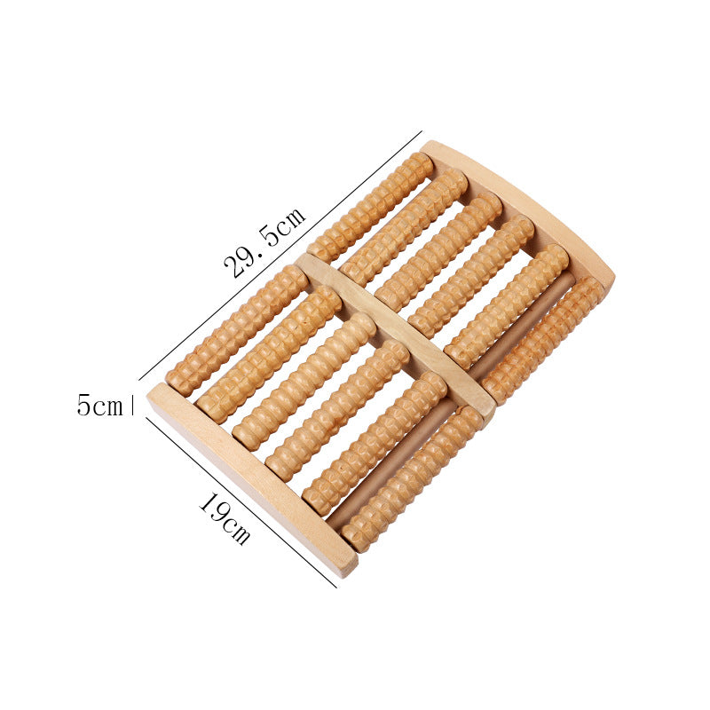 Wood Six Row Large Roller Foot Acupoint Hand Massage Foot Massager